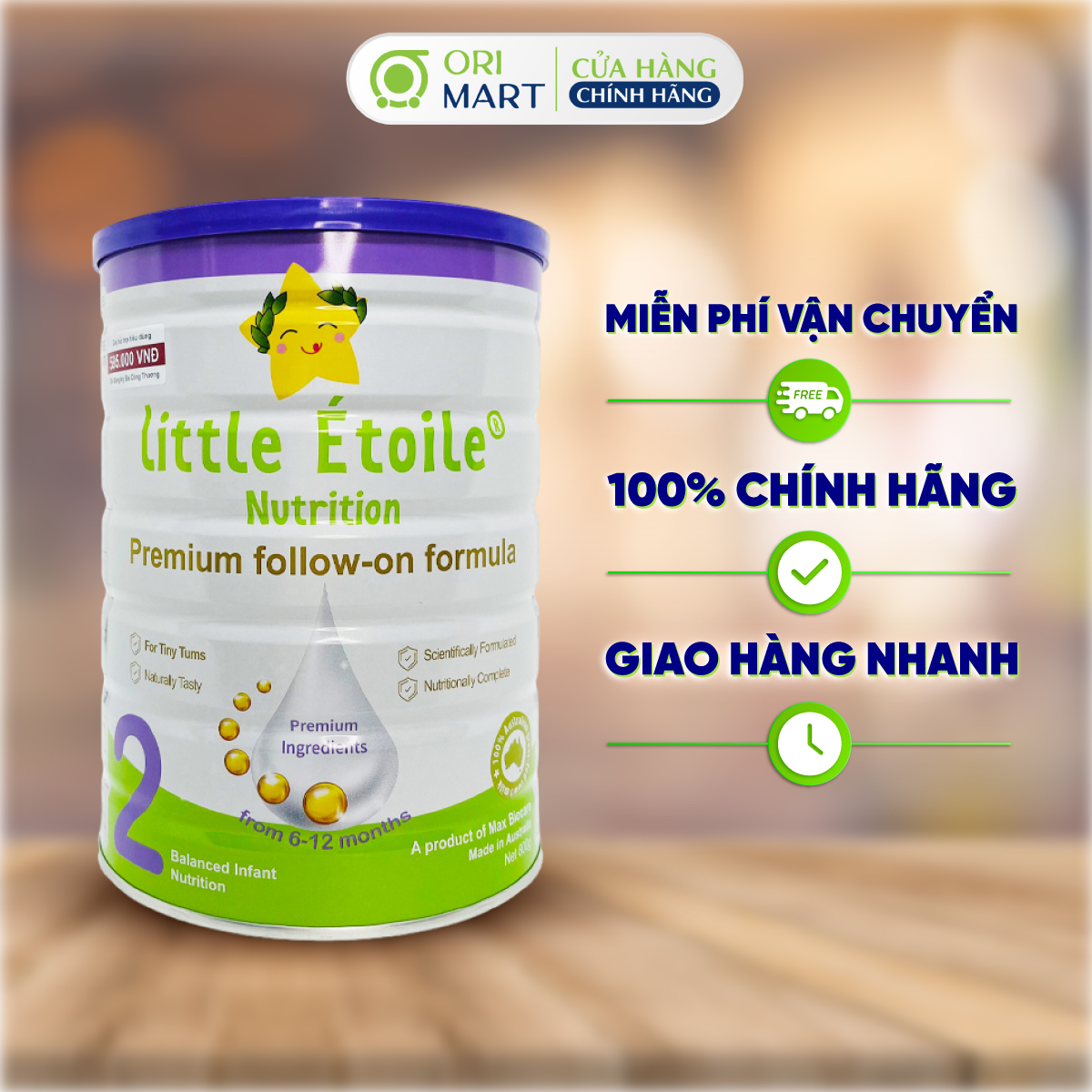 Sữa Bột Công Thức Ngôi Sao Nhỏ Little Étoile Số 2 (6-12 tháng) Hộp 800G Chính Hãng