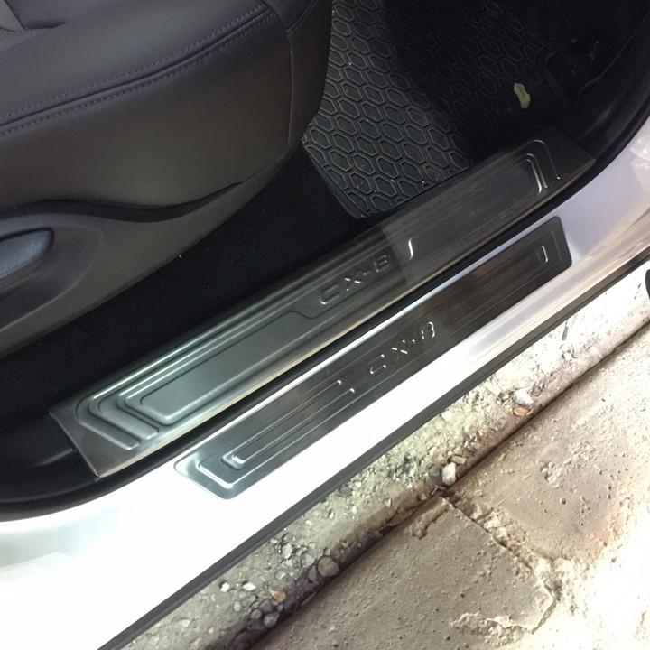 Bộ Ốp bậc cửa, Nẹp bước chân Mazda CX-8, CX8 – Mẫu INOX