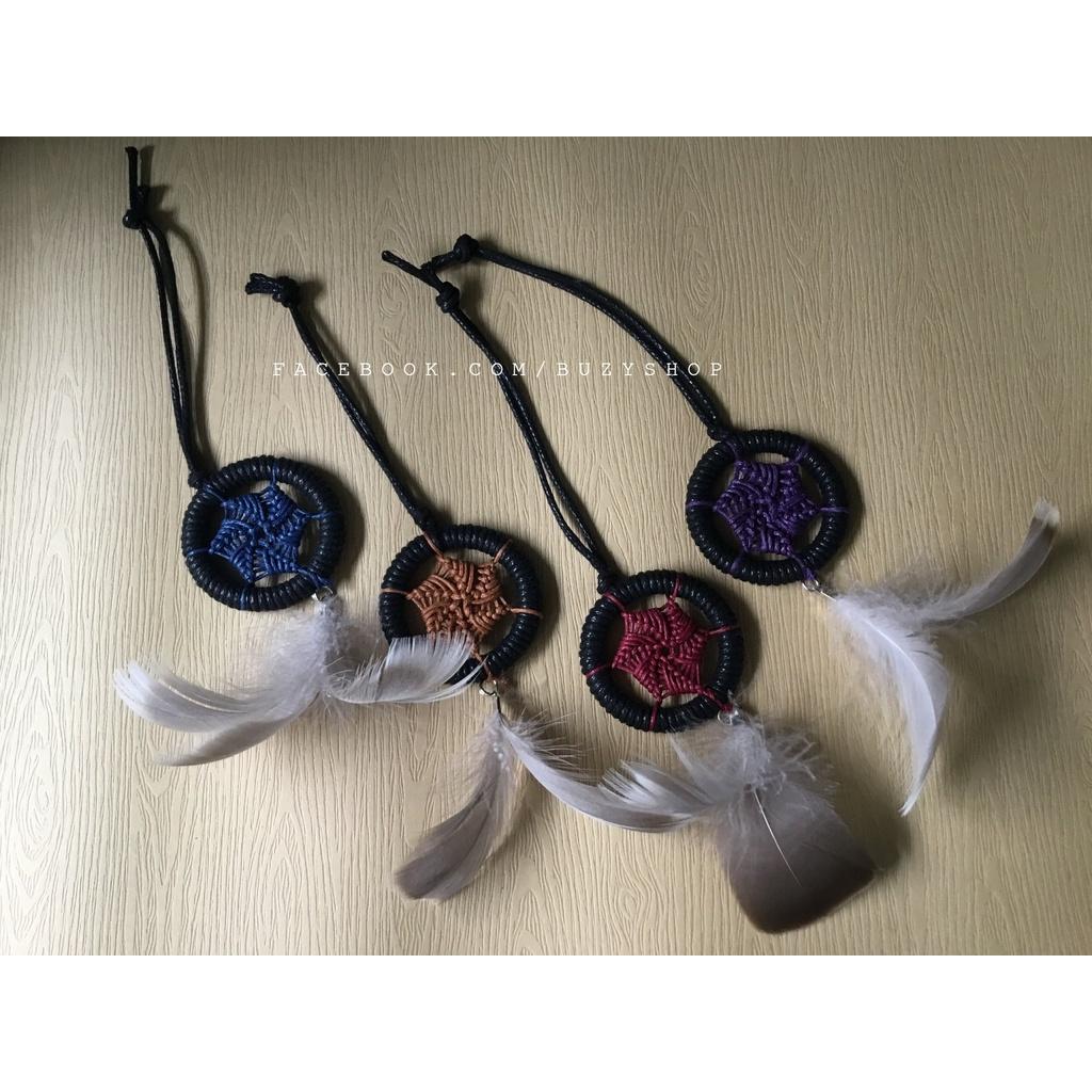 MẪU.3dreamcatcher treo trang trí, làm móc khóa - mẫu shop đan phối 2 màu