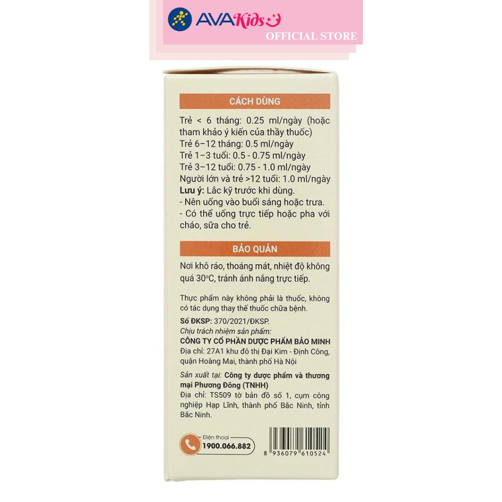 Siro Avisure D3-MK7 hỗ trợ hấp thu canxi 20 ml (từ 0 tháng)