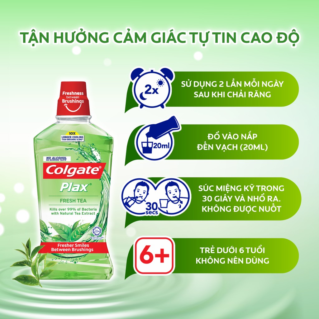 Nước súc miệng Colgate kháng 99% vi khuẩn Plax 500ml/chai