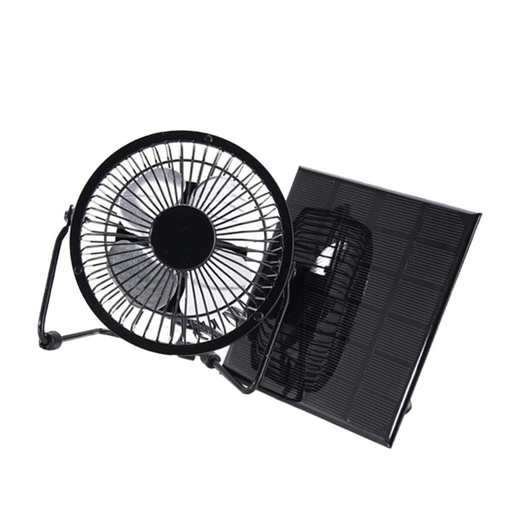 Solar Panel Power Charging External Battery Charger 6V 3W & 4'' Cooling Fan