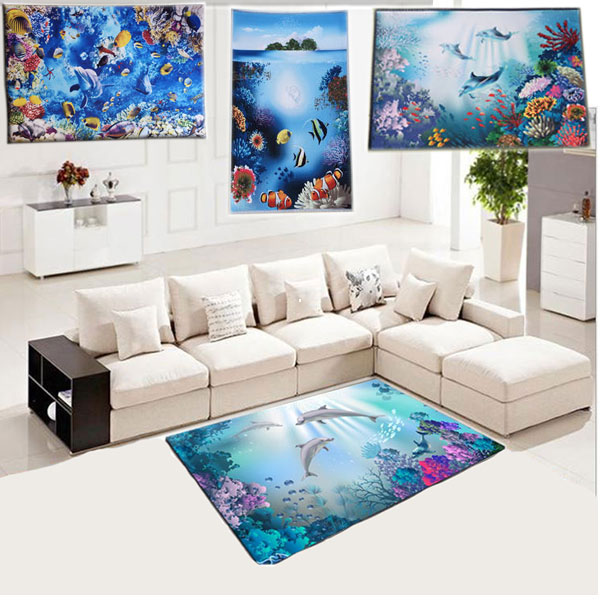 Thảm Lót Sàn Trang Trí Chống Trượt (40x60cm) 4 Mẫu Đại Dương