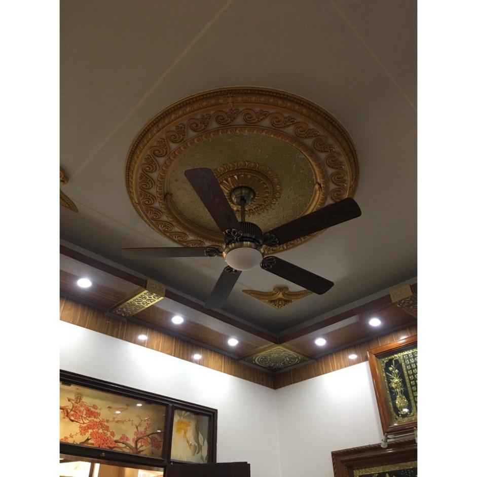 Quạt Trần Đèn Tân Cổ Điển 5 Cánh Gỗ, Động Cơ DC Lõi Đồng,Điều Khiển Từ Xa 3 Chế Độ Ánh Sáng,Đảo Chiều Hút Ẩm