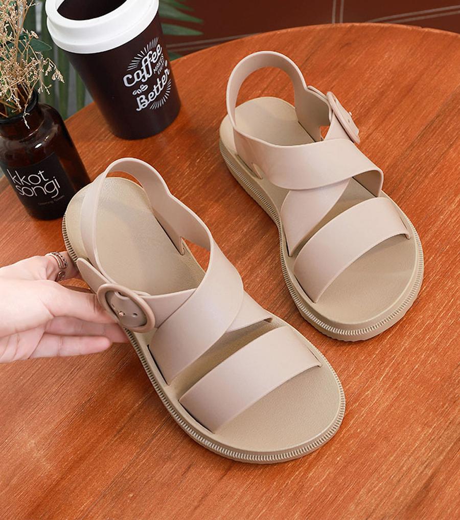 Giày Sandals nữ 3 phân chống nước cao su quai chéo V246