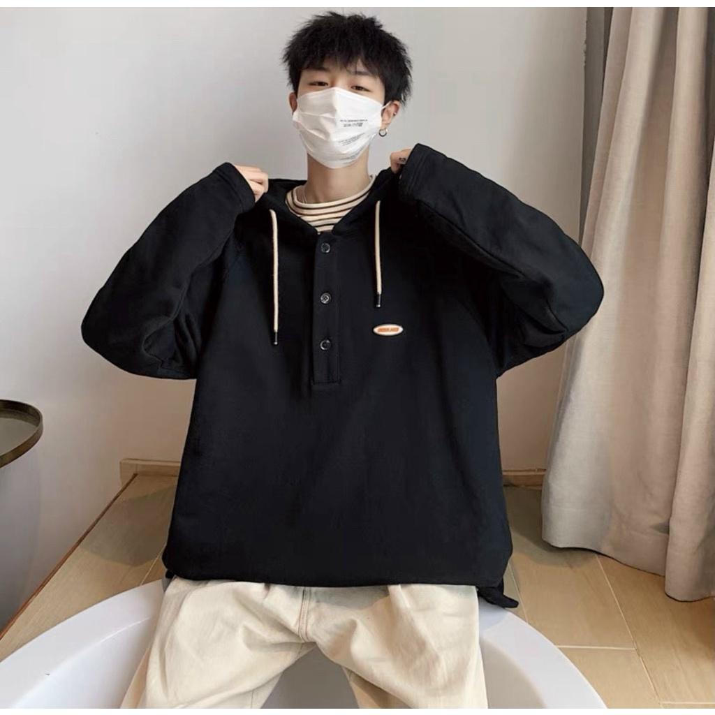 ÁO KHOÁC HOODIE CHUI ĐẦU CỔ TRỤ PHỐI NÚT CÁ TÍNH SÀNH ĐIỆU MẪU HOT MỚI NHẤT 2021 SWM