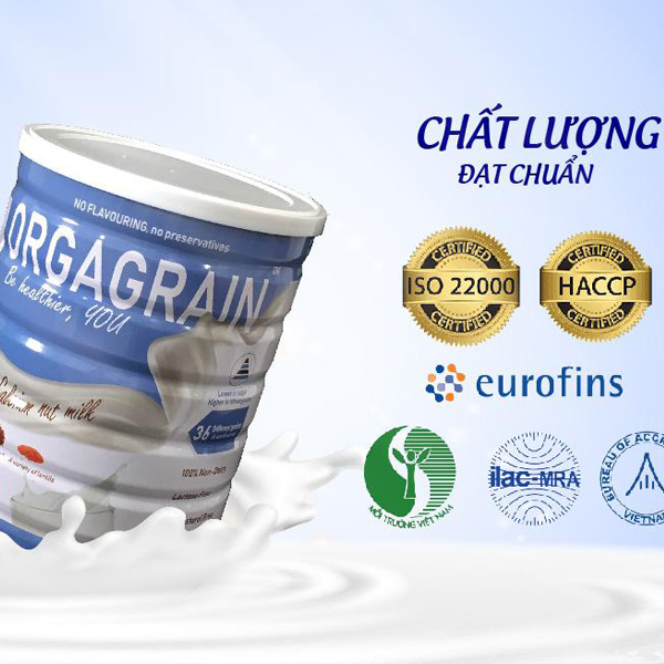 Sữa hạt thuần chay Orgagrain - Bổ sung đạm protein cho người ăn Chay - Sữa hạt 36 loại hạt và ngũ cốc tốt cho tim mạch và não bộ - Lon 900g