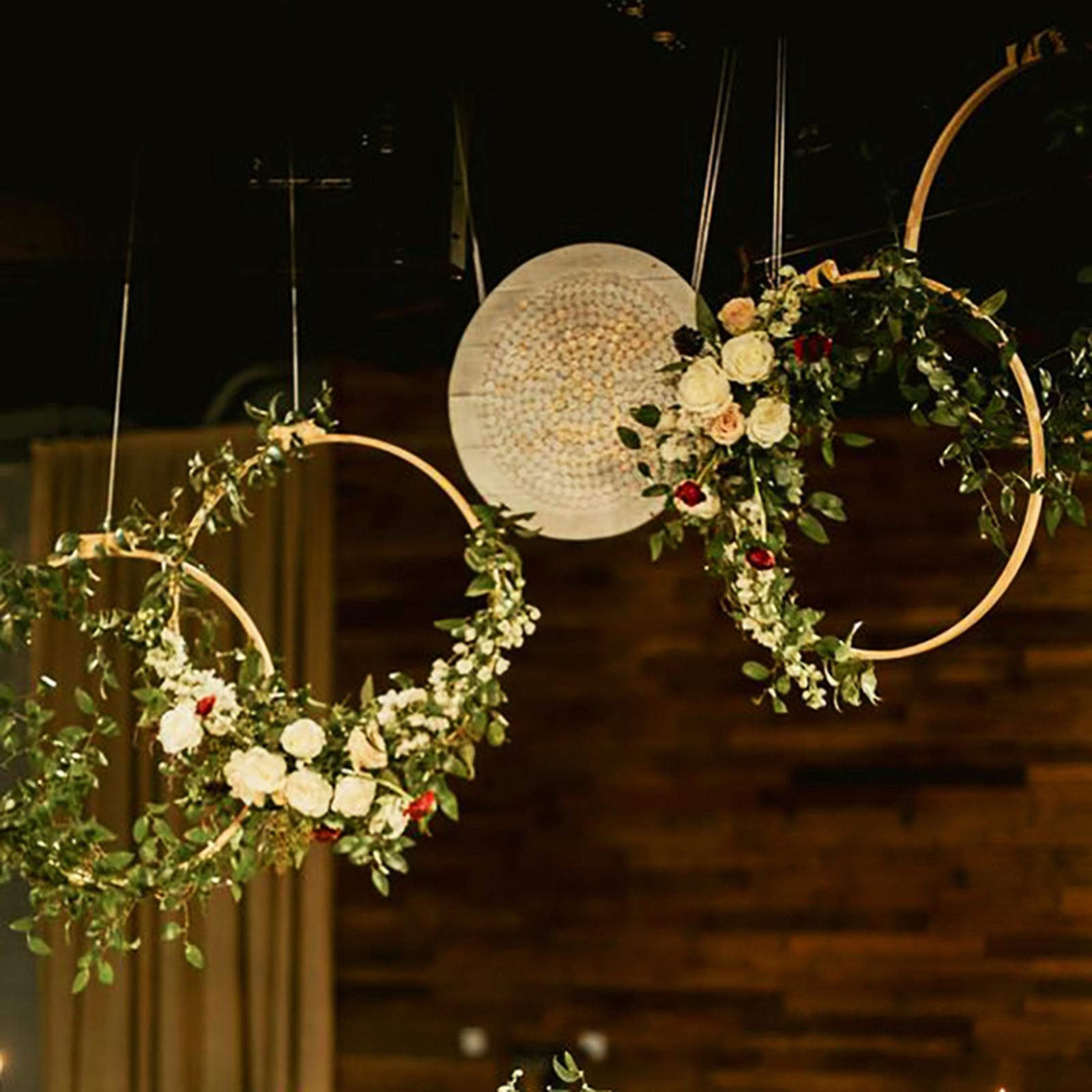 2Pcs Embroidery Hoops Bamboo Macrame Ring for DIY Wedding Home