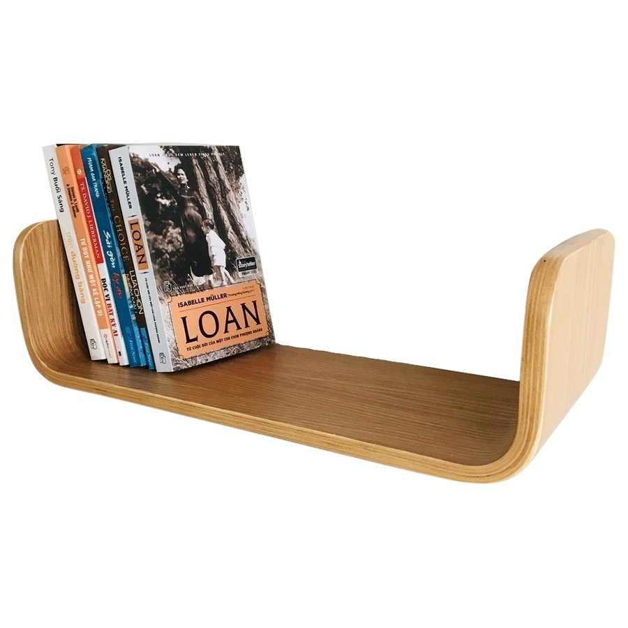 Kệ Sách Treo Tường Uốn Cong Book Shelf Plyconcept BS0101 (490 x 150 mm) - Gỗ