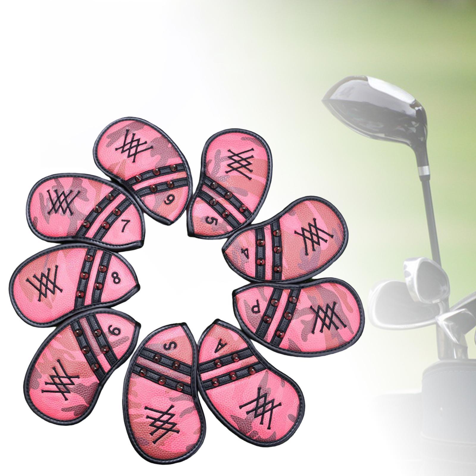 8Pcs Golf Iron Headcover Club Head Cover Head Protector Waterproof Colorful