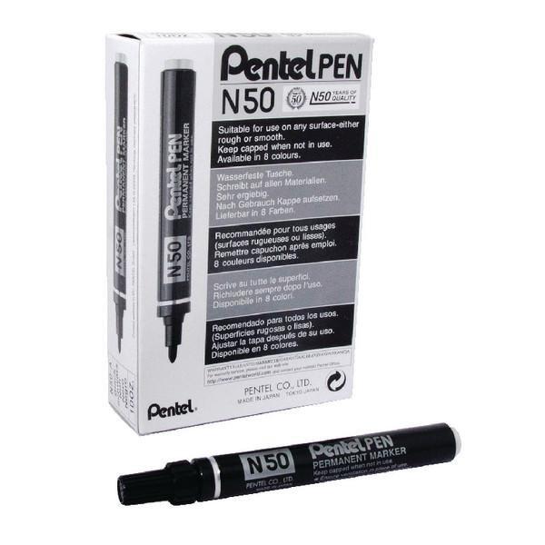 Bút lông dầu Pentel N50 permanent marker - thân nhôm, châm thêm mực dễ dàng, chuyên dùng trong môi trường lạnh