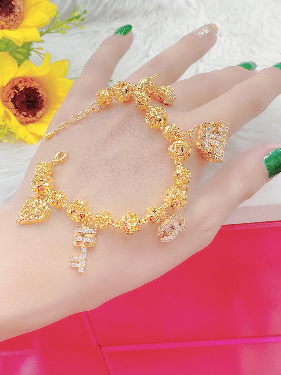Lắc tay nữ chamr mạ 18k cao cấp P770
