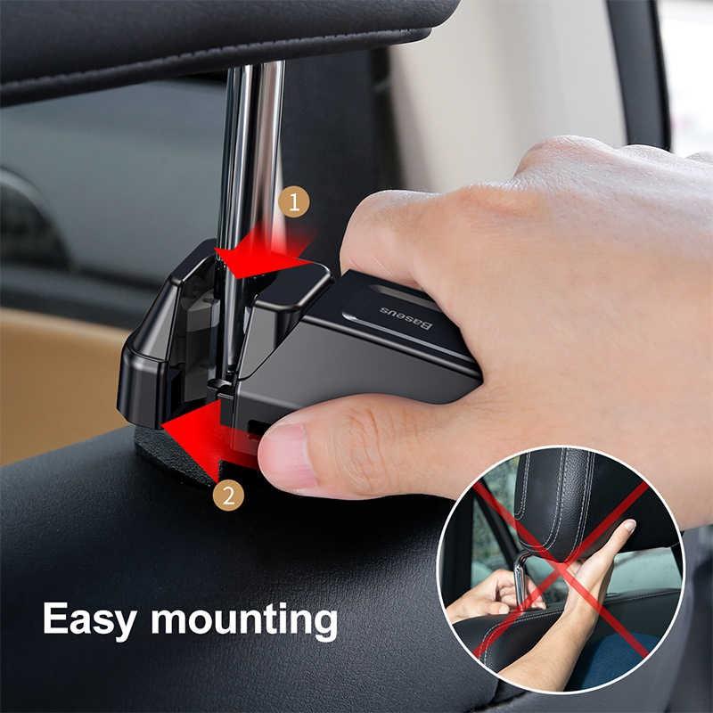 Giá đỡ cho điện thoại gắn sau ghế ô tô Baseus back seat hook mobile phone holder( SUHZ-A01 ) - Hàng Chính Hãng