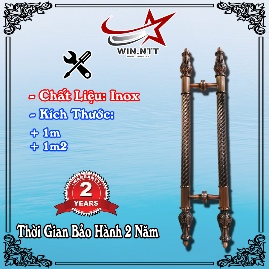 Tay Nắm Cửa Kính Cường Lực, Cửa Nhôm - Tay Đồng Đỏ Cúp Hoa