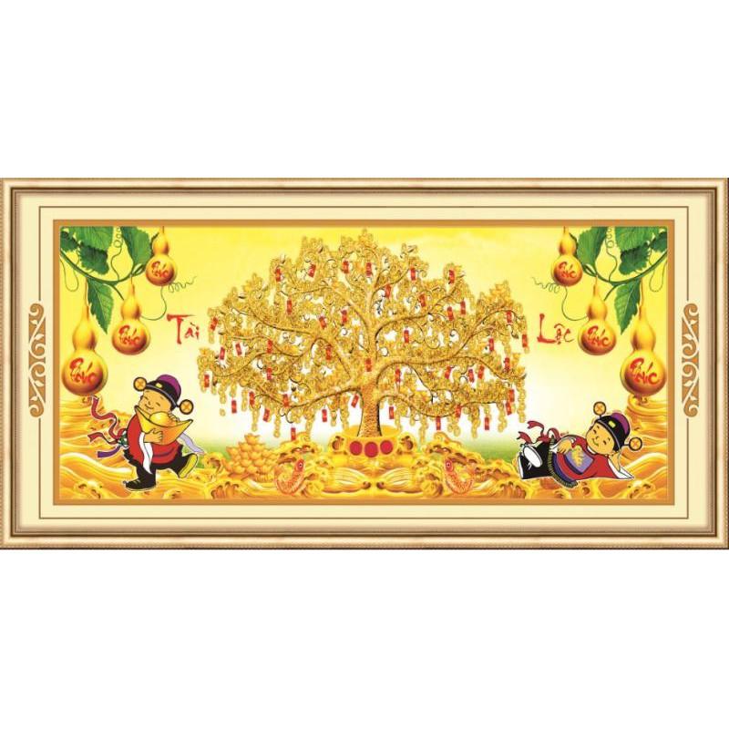 Tranh thêu THẦN TÀI 92X47CM chưa thêu 3d 53586