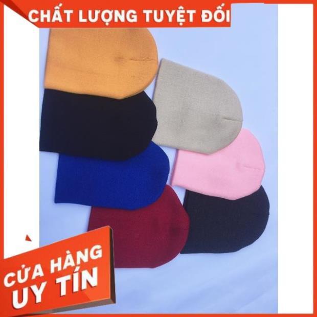 Mũ Len Beanie Trơn Dáng Ngắn 21cm (Sỉ Tận Xưởng)