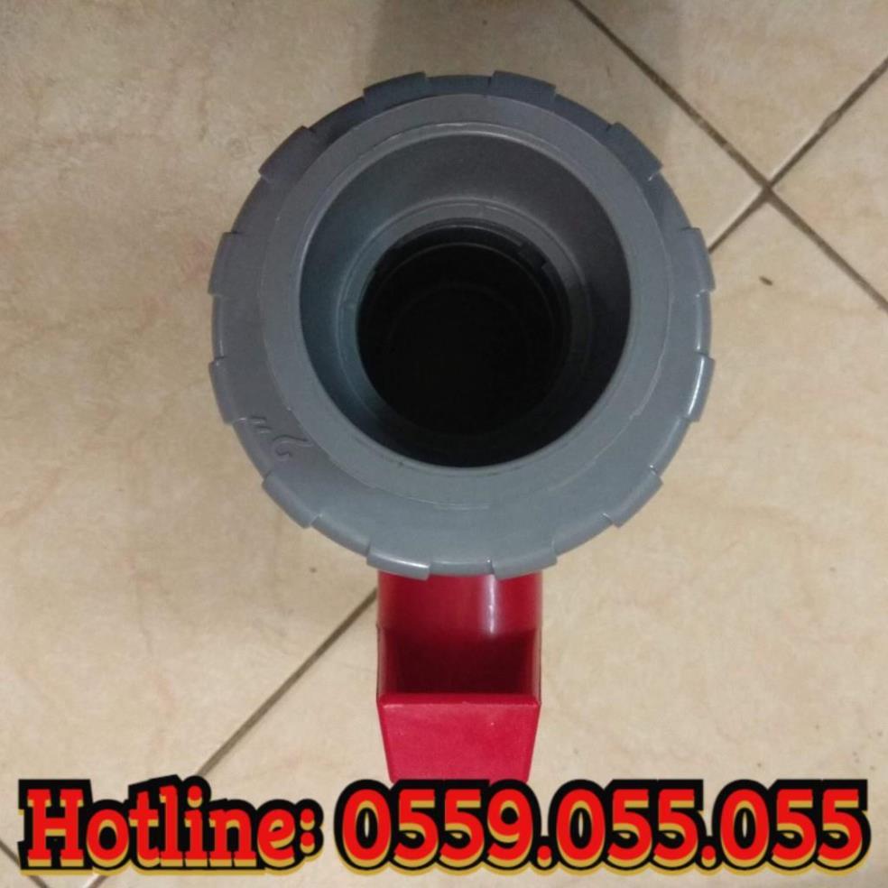 Van nước, van khóa 42 PVC 2 đầu rắc co