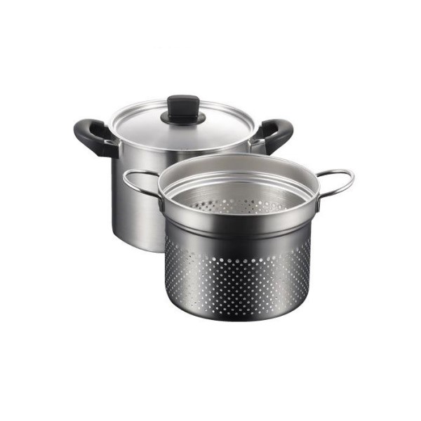 Bộ nồi xửng hấp inox Tsubame 6.4 lít thân & nắp, nồi lót bằng inox cao cấp - hàng nội địa Nhật Bản