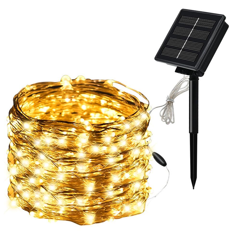 Dây Đèn Led 7M 12m 22m Sử Dụng Năng Lượng Mặt Trời Chống Thấm Nước Trang Trí Nhà/Sân Vườn