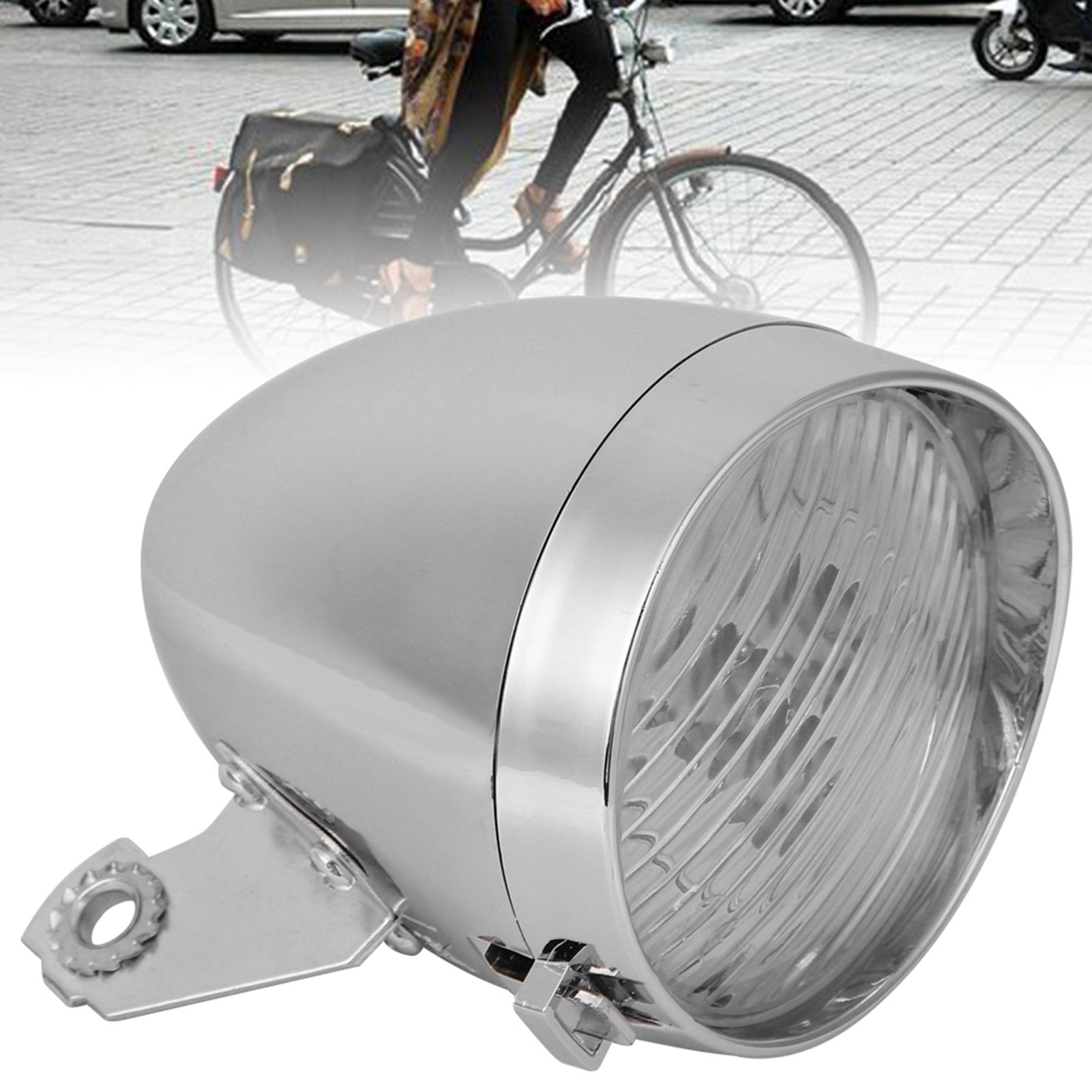 Đèn pha xe đạp phong cách cổ điển 3 đèn LED