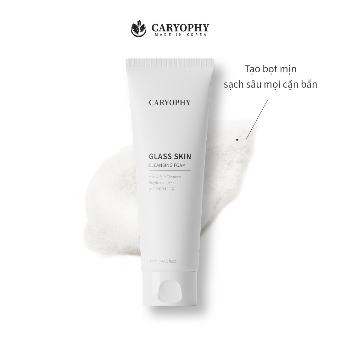 Sữa rữa mặt dưỡng ẩm sáng da Caryophy Glass Skin Cleasing Foam 120ml