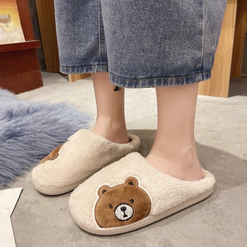 Dép bông Gấu Nâu Brown đi trong nhà, văn phòng cho nam nữ