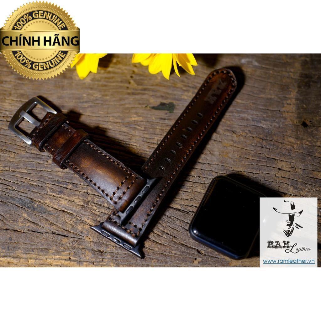 DÂY ĐỒNG HỒ DA BÒ THẬTRAM LEATHER RAM PILOT MÀU CHOCOLATE - HÀNG CHÍNH HÃNG