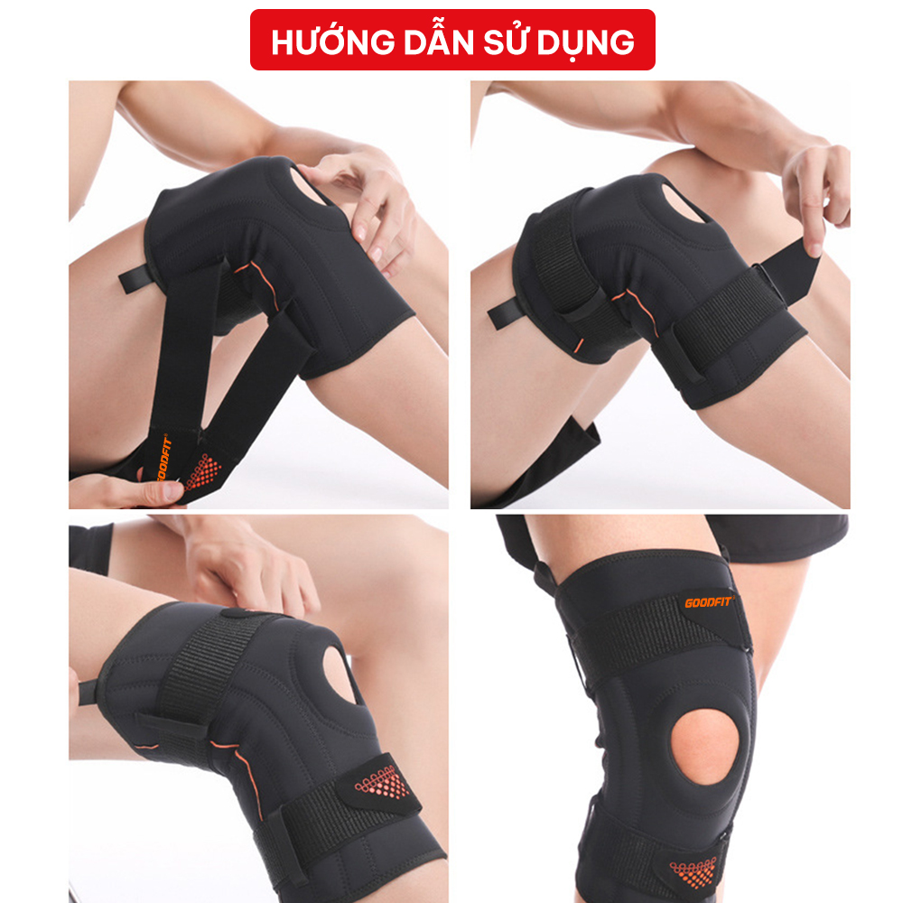 Đai bảo vệ đầu gối cao cấp GoodFit GF525K giúp tránh chấn thương, dùng trong tập Gym, bóng chuyển, chạy bộ