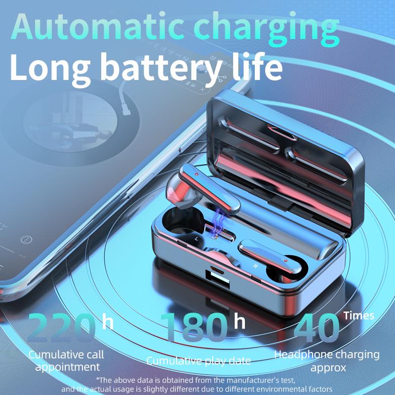 TWS Bluetooth 5.2 Tai Nghe Không Dây Tai Nghe Chống Nước Tai Nghe Nhét Tai Điều Khiển Cảm Ứng Stereo Tai Nghe Nhét Tai Thể Thao Với Sạc Hộp