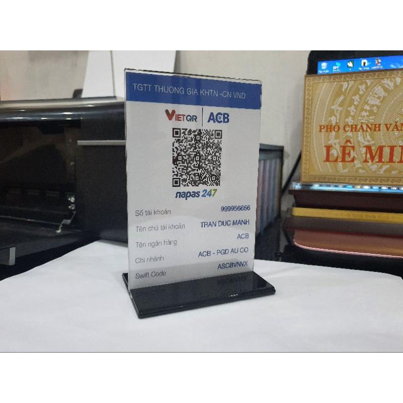 Menu mica để bàn A4,A5,A6. Kệ menu đế lùa. Bảng qr code để bàn