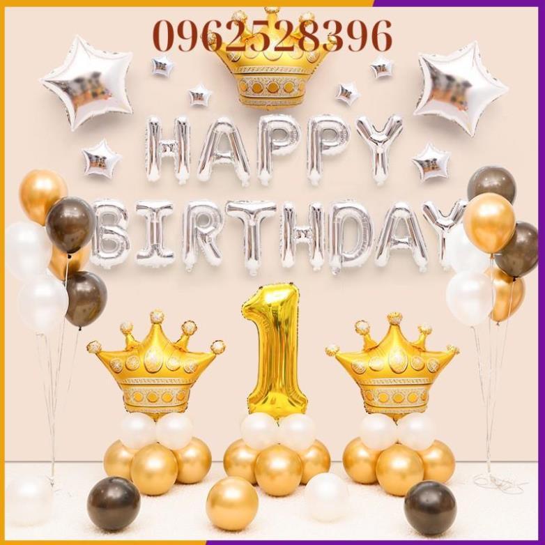 Set Bóng Sinh Nhật Happy Birthday Hoàng Gia