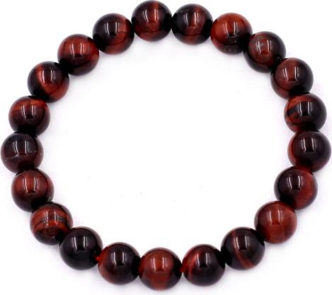Chuỗi hạt đeo tay Đá Mắt Hổ Đỏ Đen 8 ly 21 hạt - hợp mệnh Hỏa, mệnh Thổ