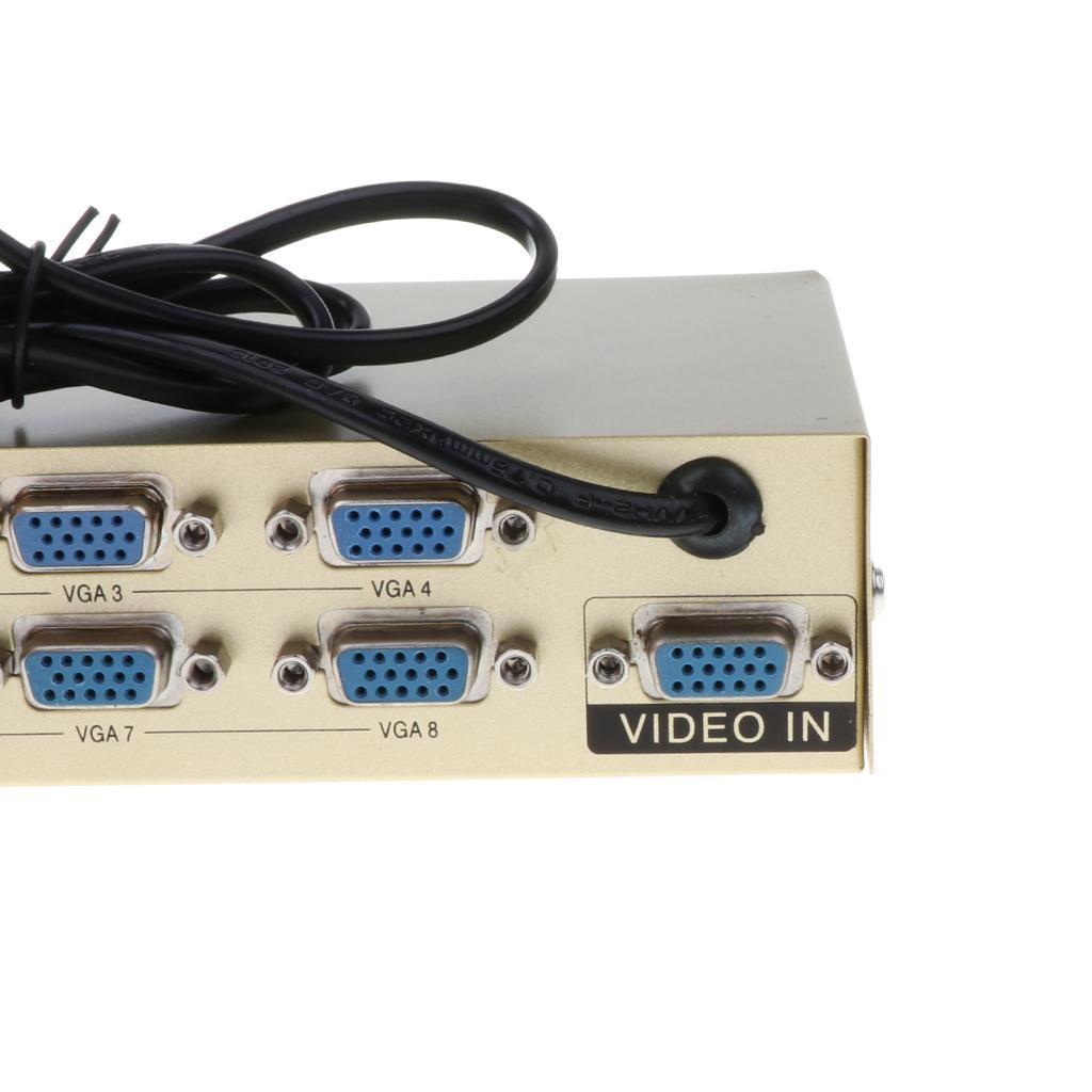 1-In-8-Out VGA Monitor Sharing Splitter Adapter For LCD PC TV Monitor