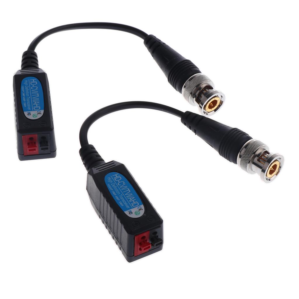 HD Video Balun,Mini Passive Transceivers Coax BNC Gold Plated Connector for Security/Surveillance Camera Systems