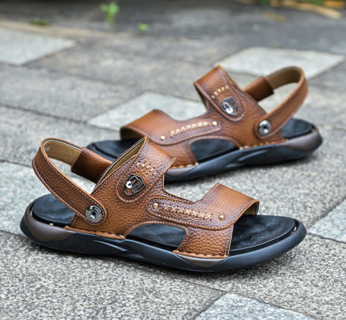 Sandal da bò đế kếp, da thật 100% kết hợp đế kếp cao 3,5cm cực đẹp khâu may chân quai siêu chắc chắn SD88