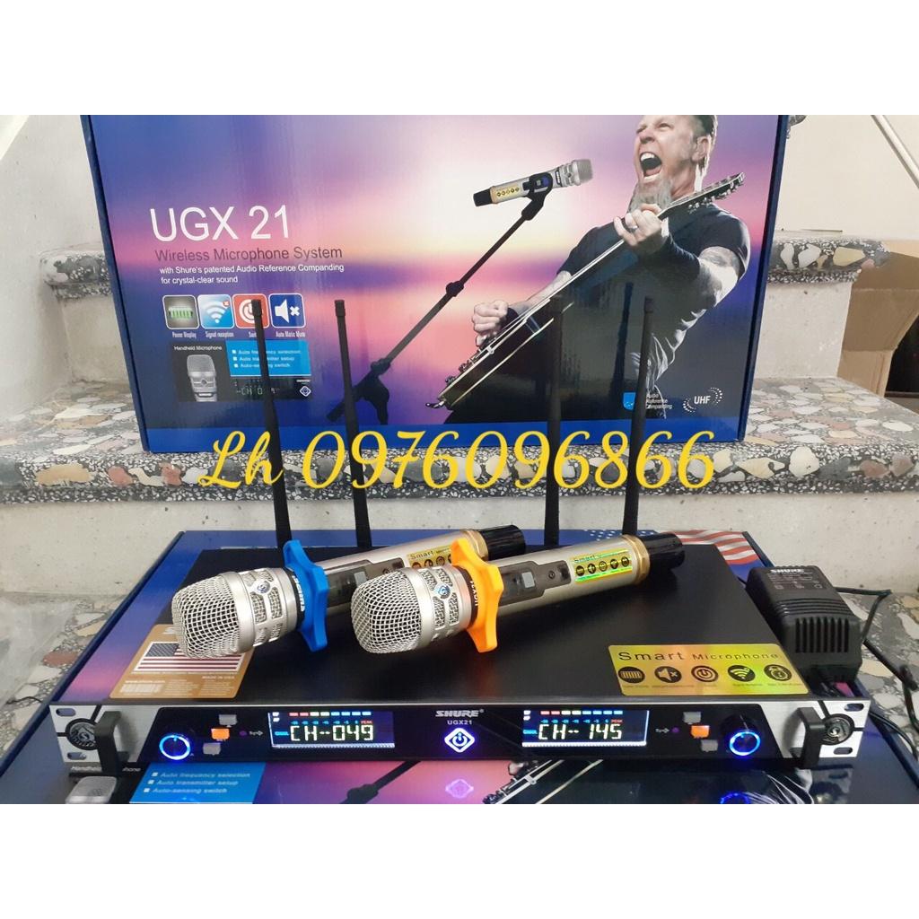 Micro Không Dây Shure UGX 21 Hàng Chuẩn Loại 1- Micro Không Dây Shure 21 Loại 1- Combo Mic Hát Karao