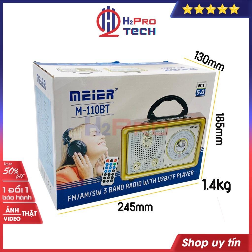 Đài radio cho người già, đài radio FM cổ điển Meier M-110BT FM/AM/SW,nghe nhạc MP3 loa Bluetooth/USB/Thẻ nhớ-H2pro Tech