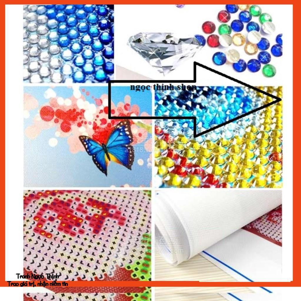 FreeShip 250k Toàn Quốc-Tranh đính đá cao cấp Bình Hoa Y8176- KT: 50x70Cm