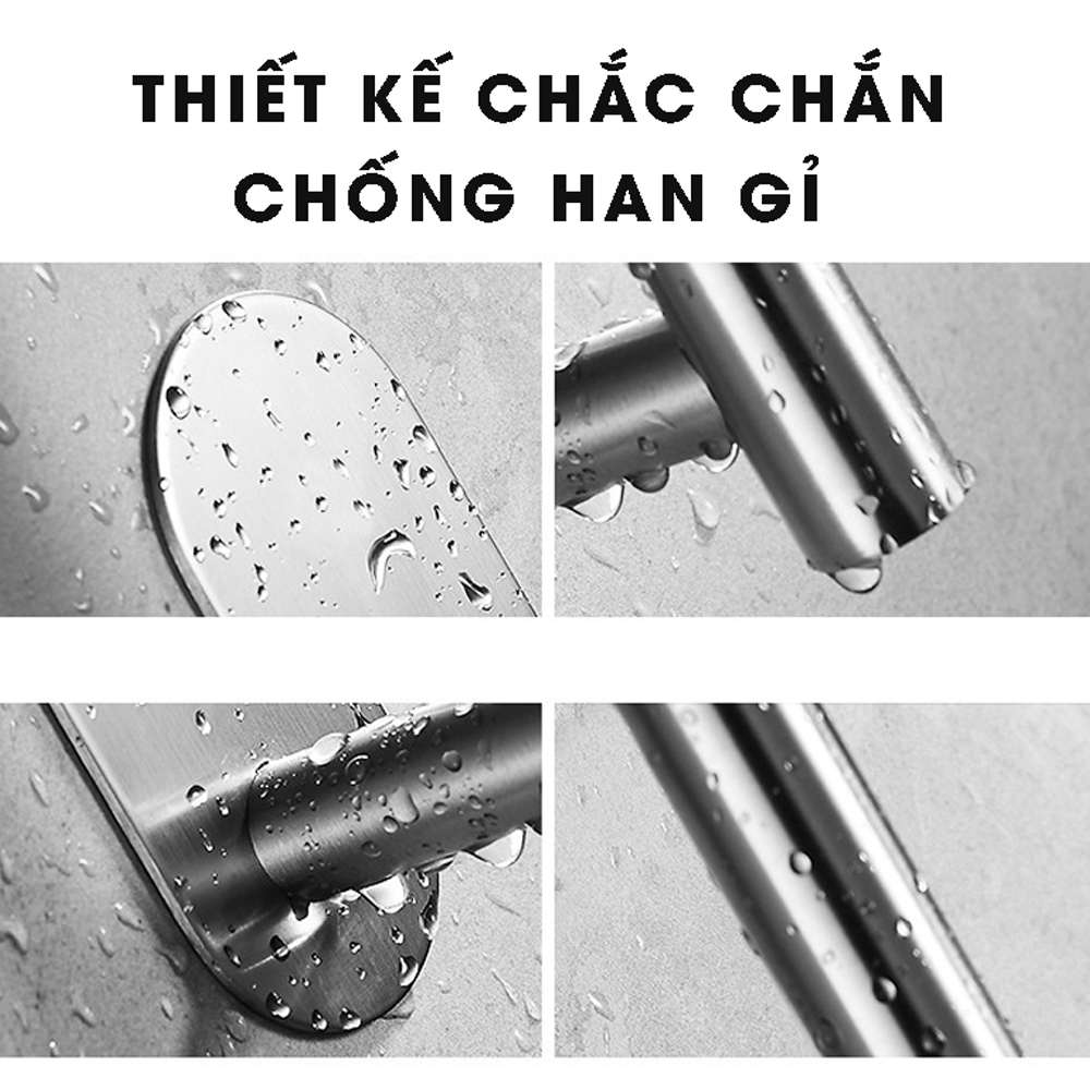 Móc treo cuộn giấy vệ sinh dán tường không cần khoan, Inox Sus 304, phụ kiện nhà tắm MIHOCO 814