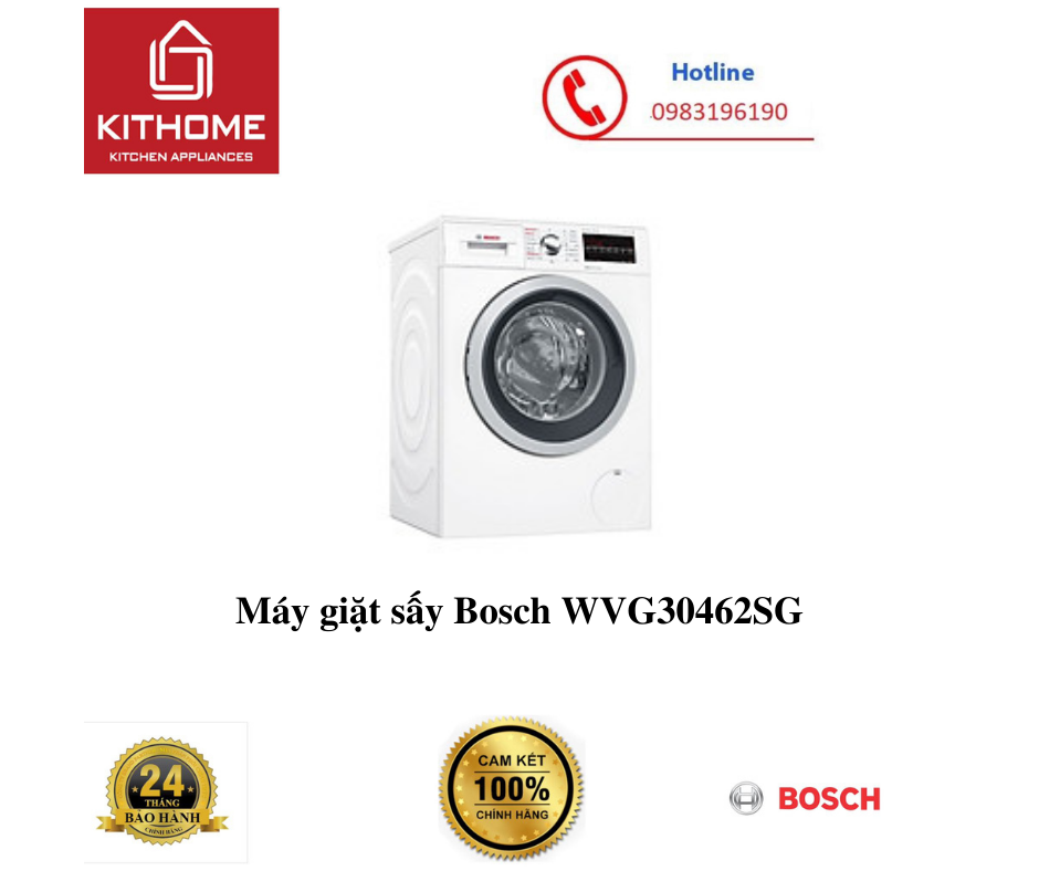 Máy giặt sấy Bosch WVG30462SG  - Hàng Chính Hãng