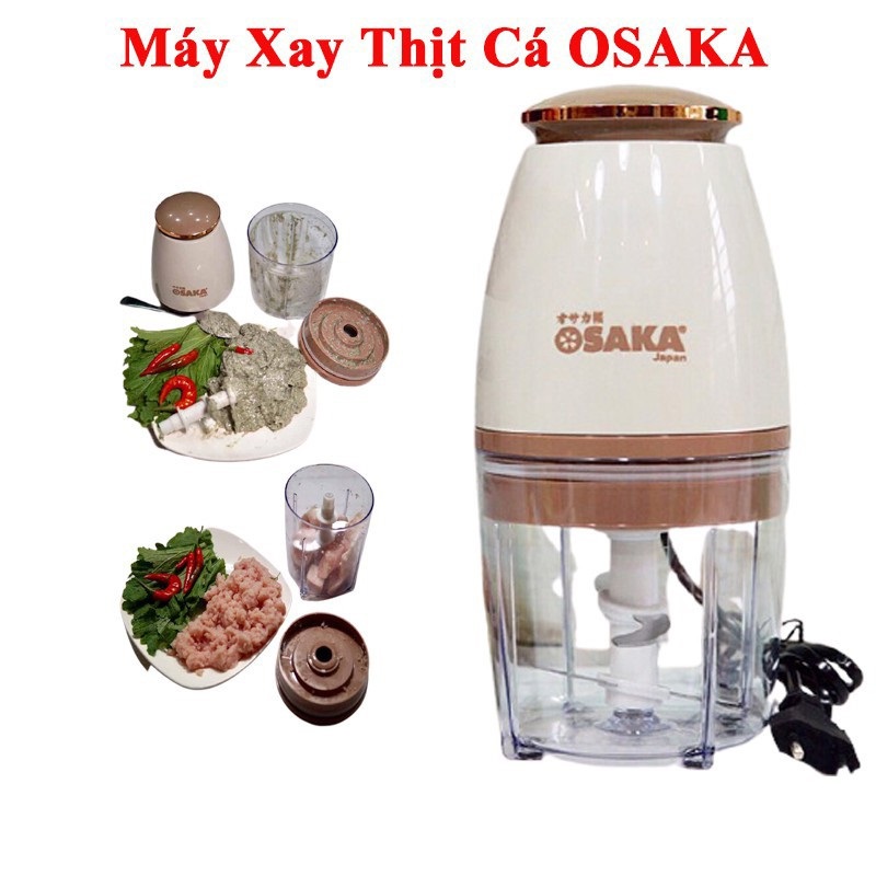 Máy xay Osaka mẫu mới tốc độ xay nhanh, dễ dàng xay hoa quả, đồ ăn dặm cho bé, thịt cua tôm, xay đá làm đá bào, cối bằng nhựa cường lực ABS chống va đập, lưỡi dao sắc bén