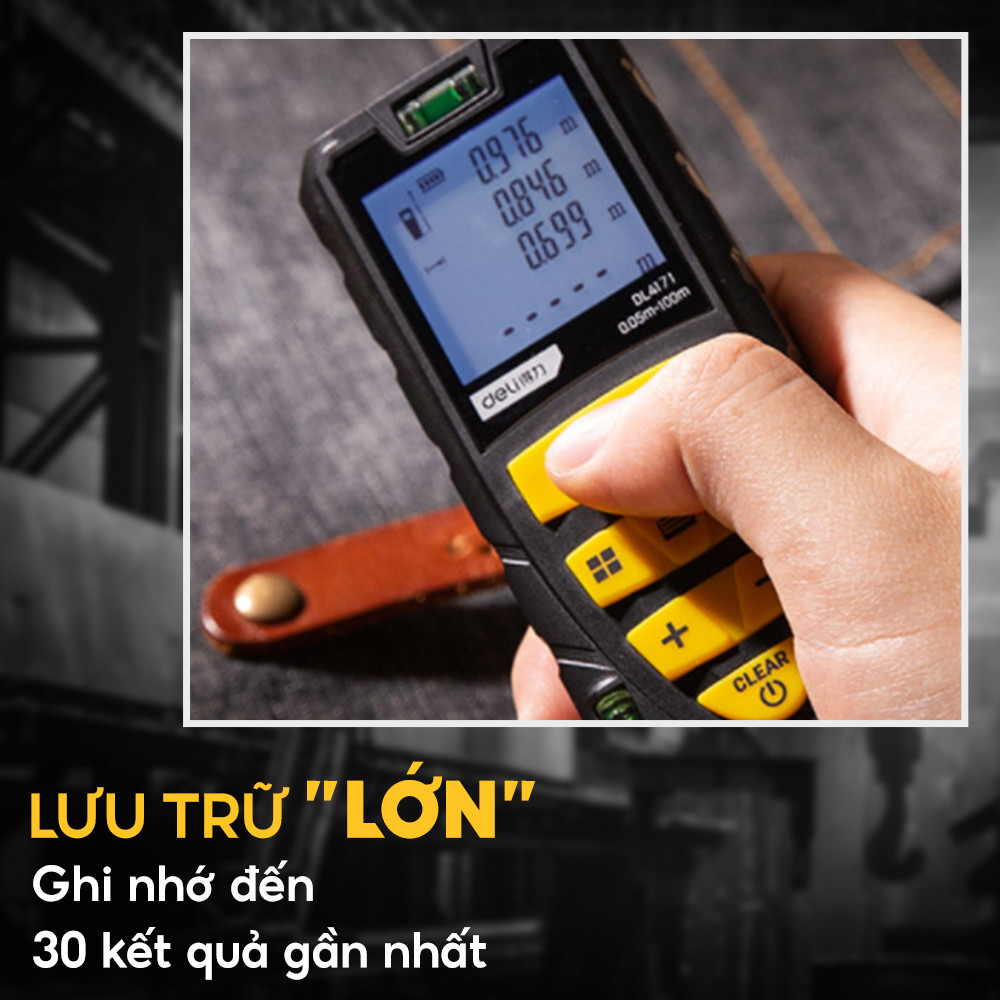 Thước đo khoảng cách laser 100m Deli DL4171