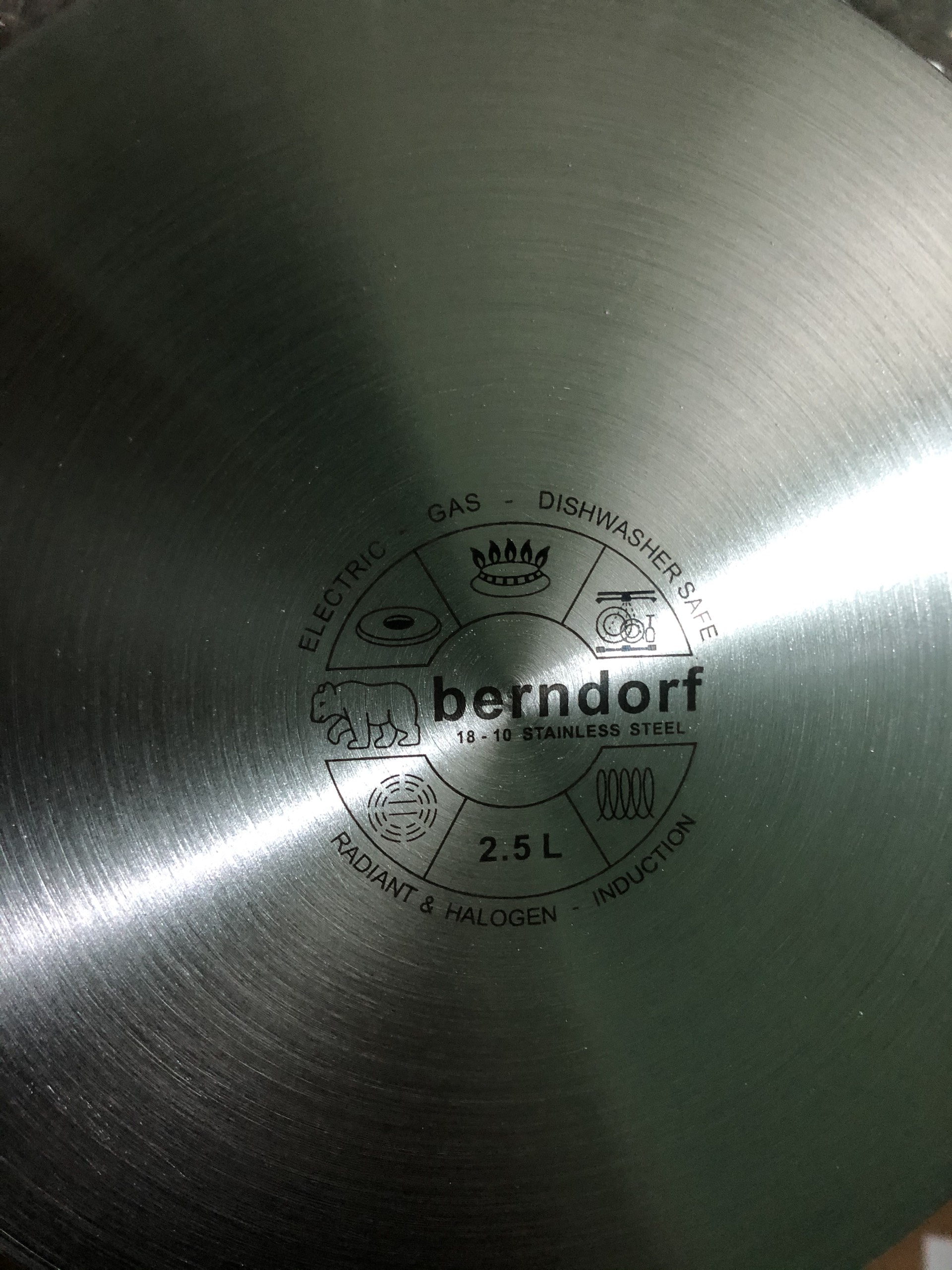 Soong Nồi Inox 304 Cao Cấp Đáy từ 3 Lớp Thân Cao 2 Lớp Nắp Inox 20x8cm 2.5 Lít Berndorf Sandrik - Stainless Steel Casserole with Lid