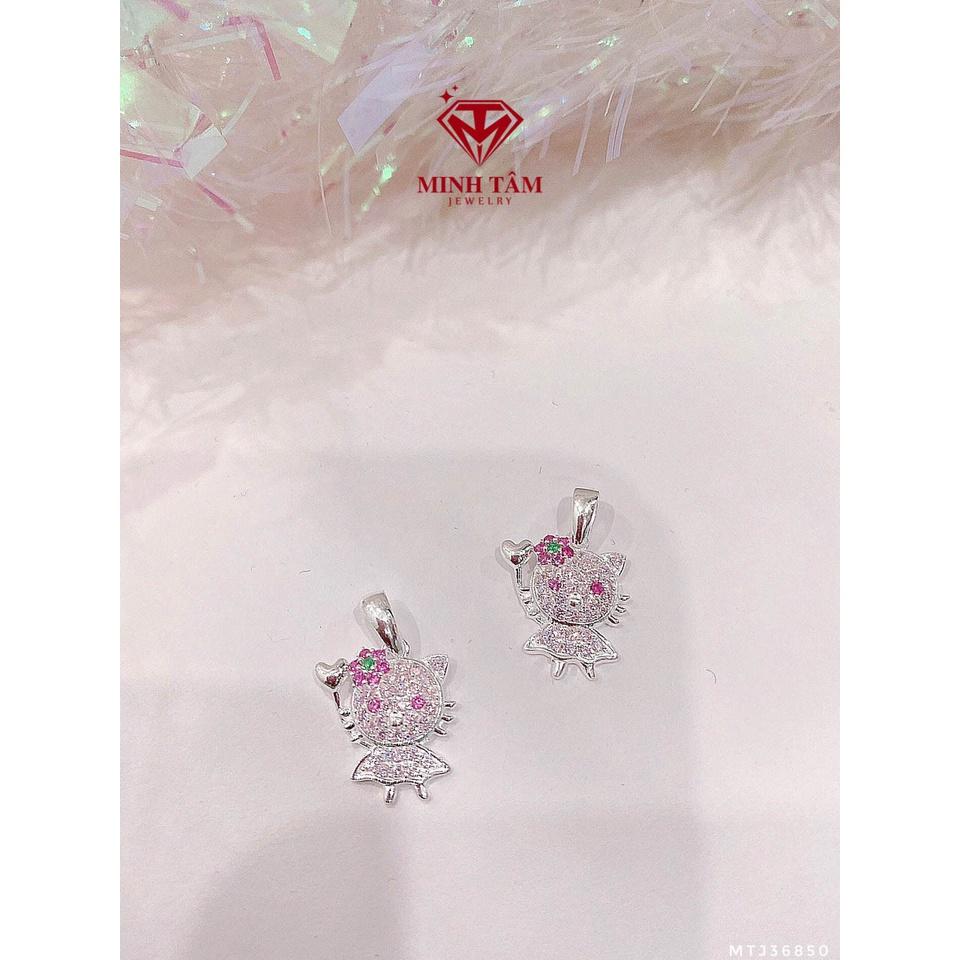 Bộ trang sức bạc mèo Hello Kitty bạc ta cho bé 4 món mẫu mới nhất-Minh Tâm Jewelry