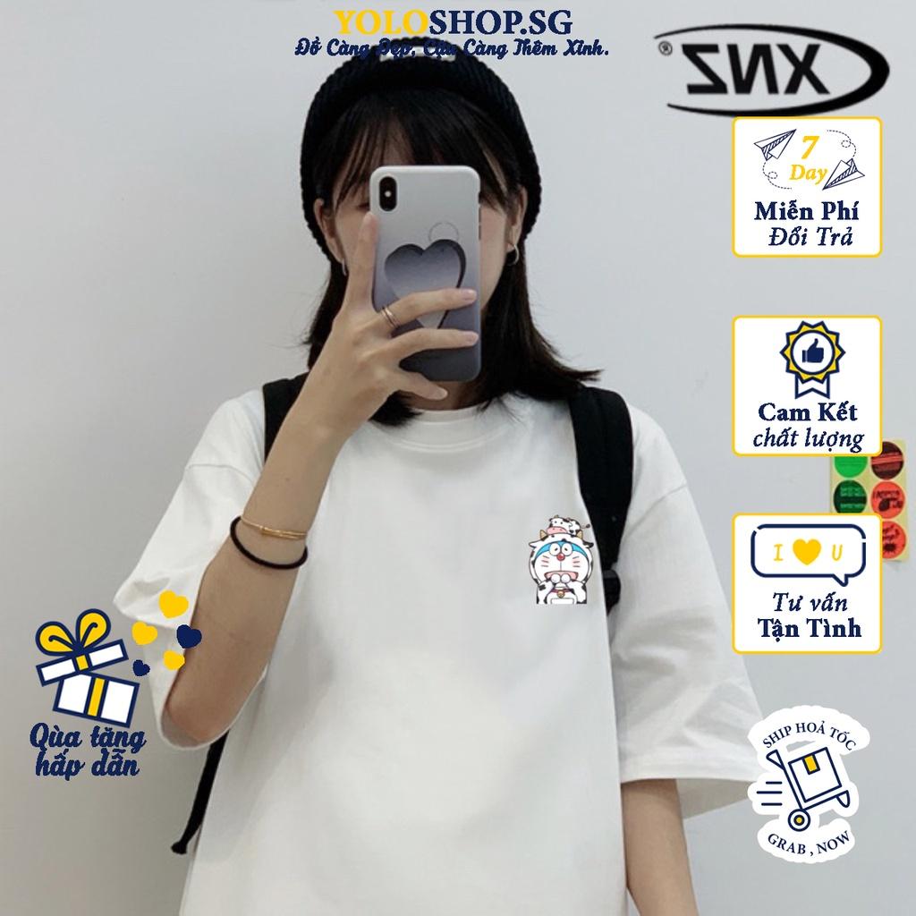 Áo thun tay lỡ Đô Rê Mon Bò Sữa phông Unisex nam nữ tee oversize form rộng pull Ulzzang Streetwear Hàn Quốc vải mềm