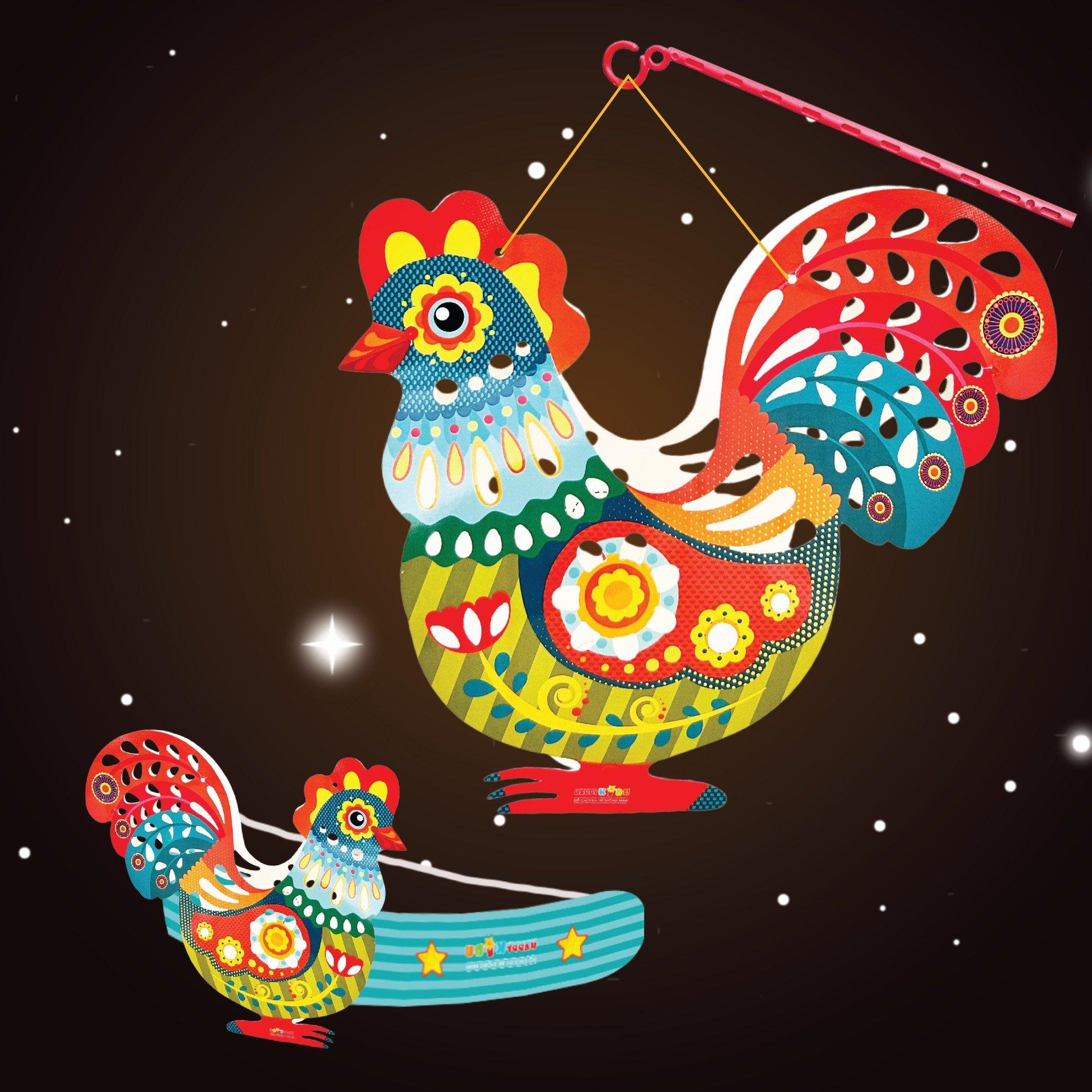 Lồng Đèn Sáng Tạo - Ánh Sáng Đêm Trăng - Hình Gà - Happy Kibu KB00324-002