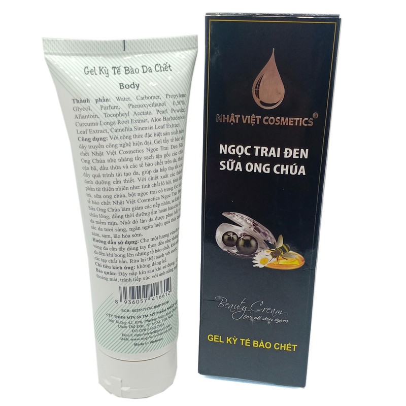 Gel Kỳ Tế Bào Chết Toàn Thân, Ngọc Trai Đen, Sữa Ong Chúa 250ml