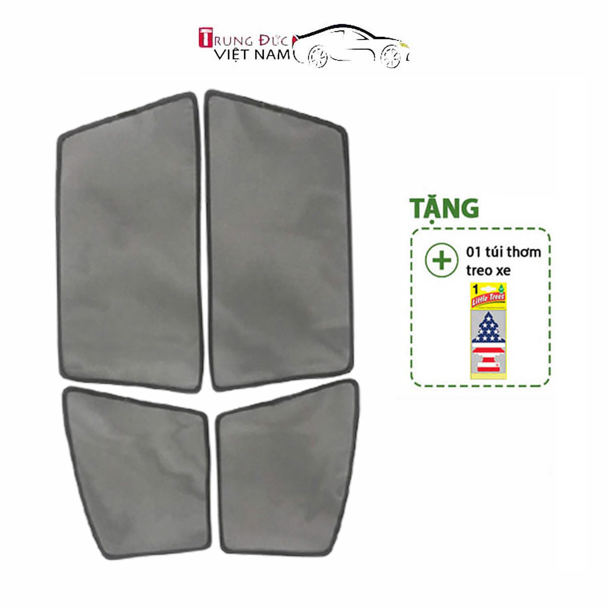 Bộ rèm che nắng ô tô nam châm theo xe TOYOTA INNOVA 2006-2015 - Hàng Chính Hãng TDVN - Quà tặng cây thông thơm treo xe