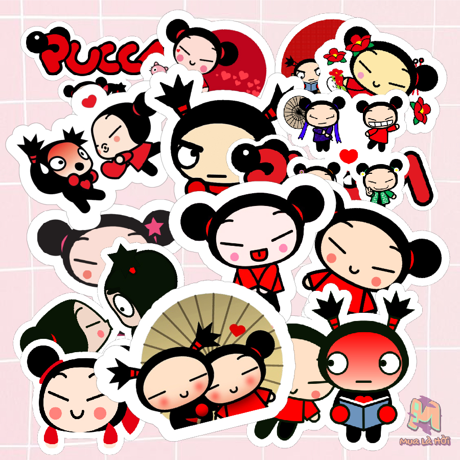 Miếng dán Stickers chủ đề Pucca