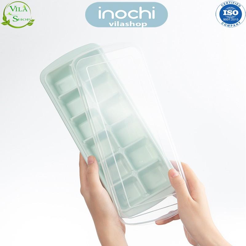 Khay Làm Đá, Khay Làm Thạch Kari 12 Viên, Khay Tích Trữ Đồ Ăn Dặm Cho Bé Nhựa Dẻo Cao Cấp Inochi Kháng Khuẩn - Khử Mùi
